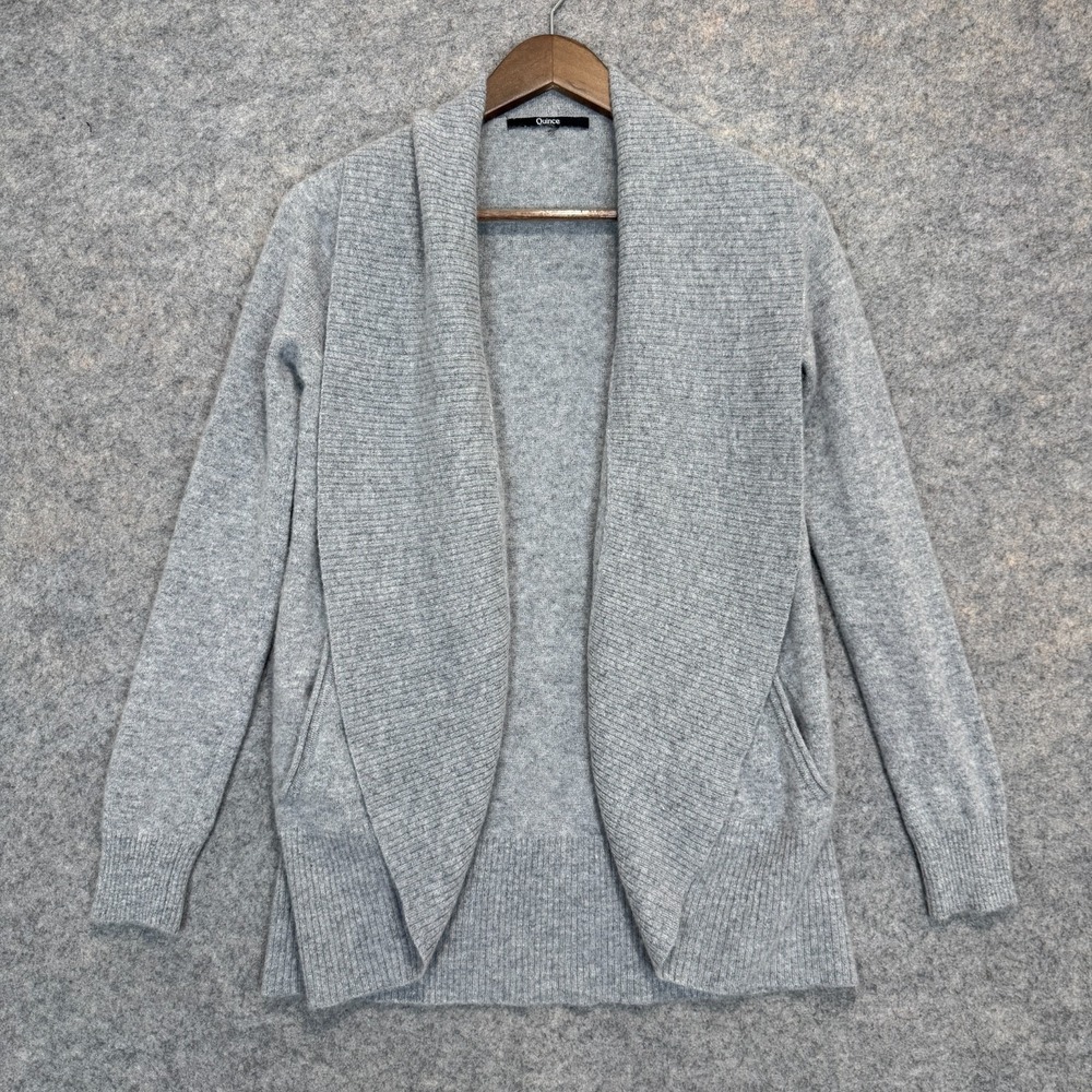 Quince 100% Cashmere Open Cardigan Sweater Womens Small - Medium? Shawl Ribbed